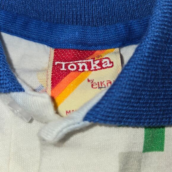 Tonka Tuff Polo Shirt Shorts Outfit Size 5T Blue Embroidered 1985 Elkay VG+ Cond - Picture 9 of 12